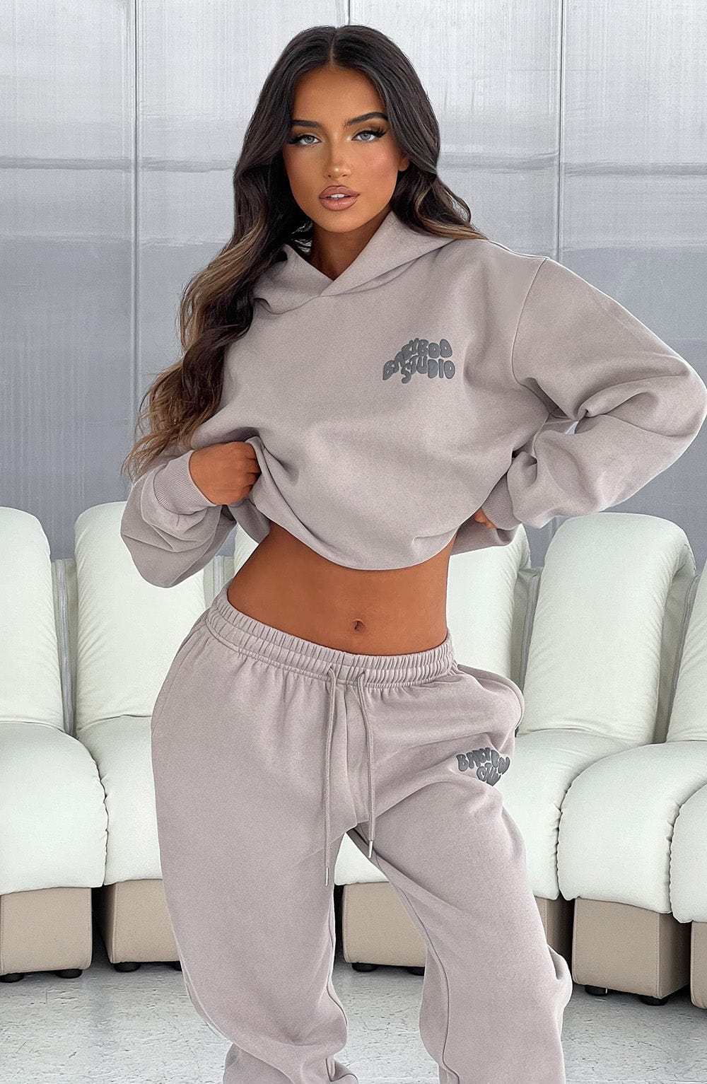 Studio Hoodie - Mocha/Charcoal-My Top Dress.All Rights Reserved