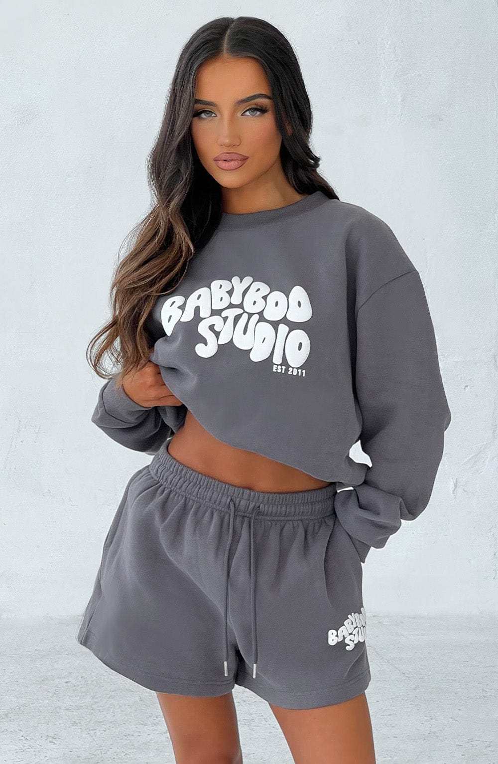 Studio Shorts - Charcoal/White-My Top Dress.All Rights Reserved