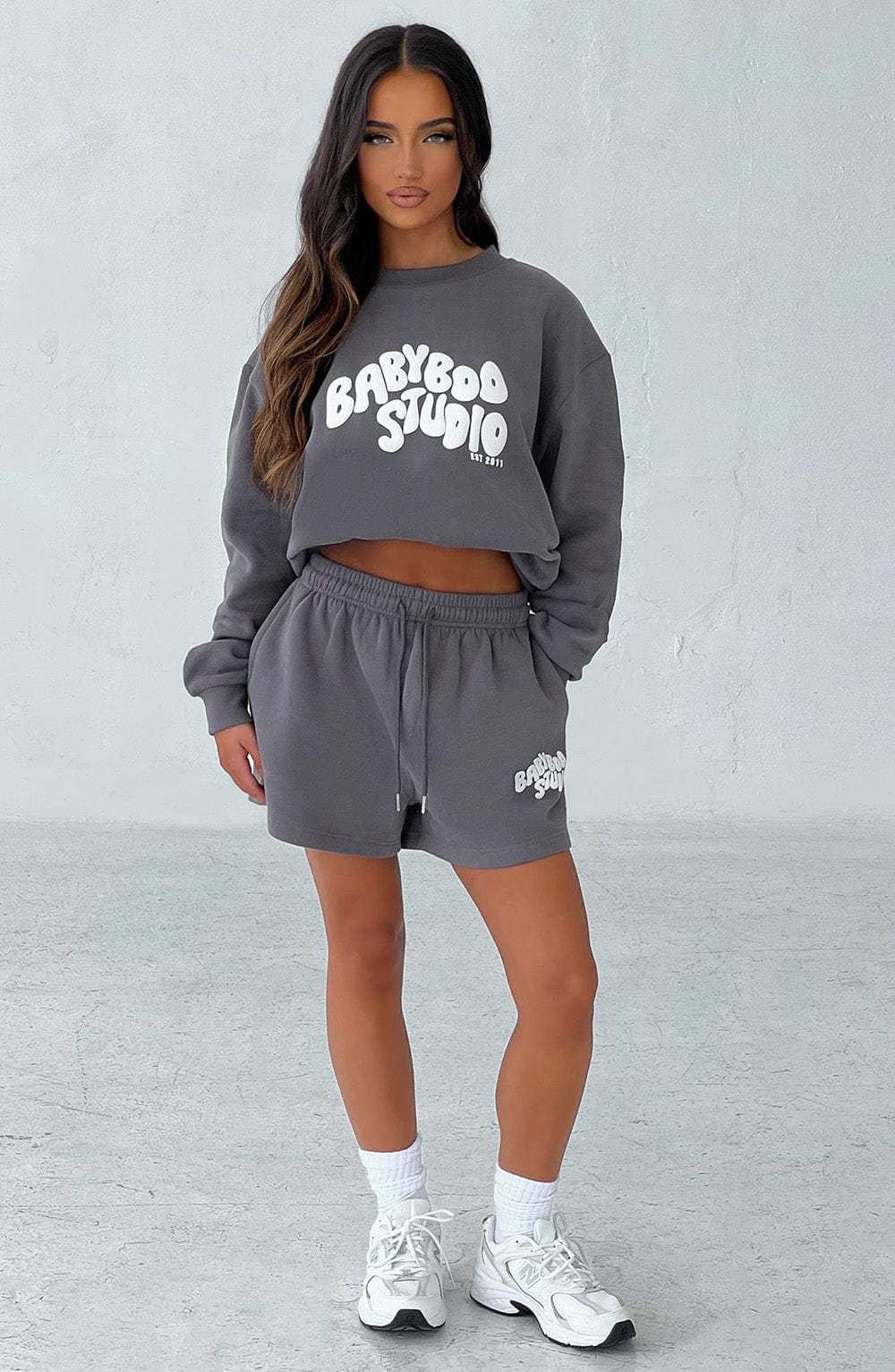 Studio Shorts - Charcoal/White-My Top Dress.All Rights Reserved