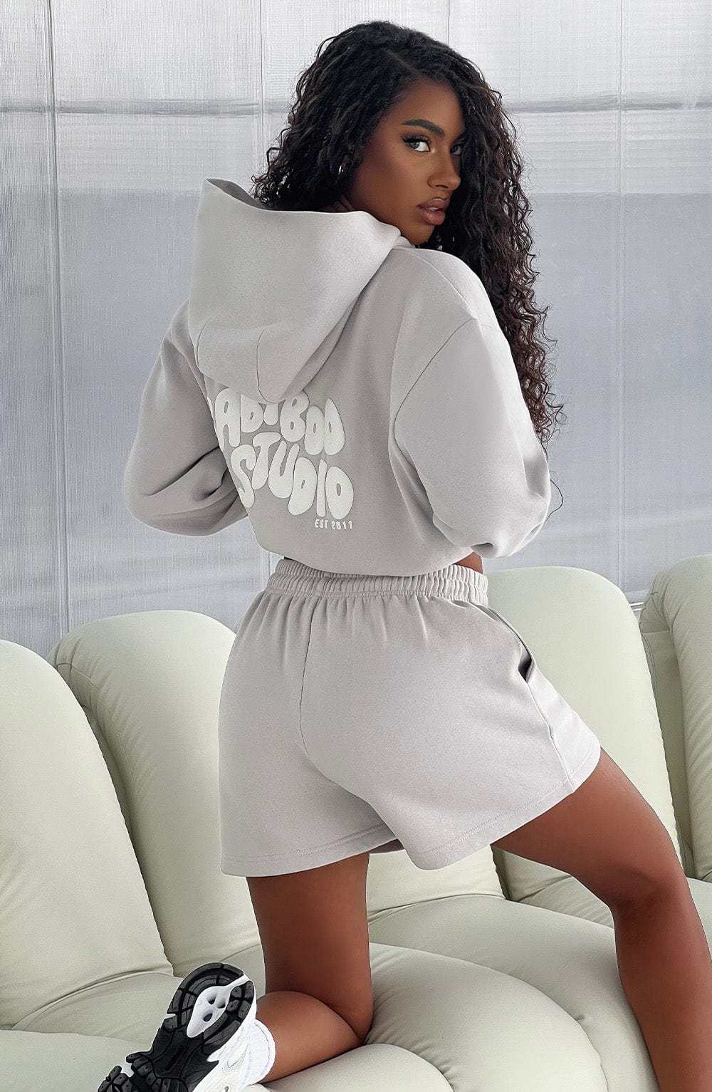Studio Shorts - Light Grey/White-My Top Dress.All Rights Reserved