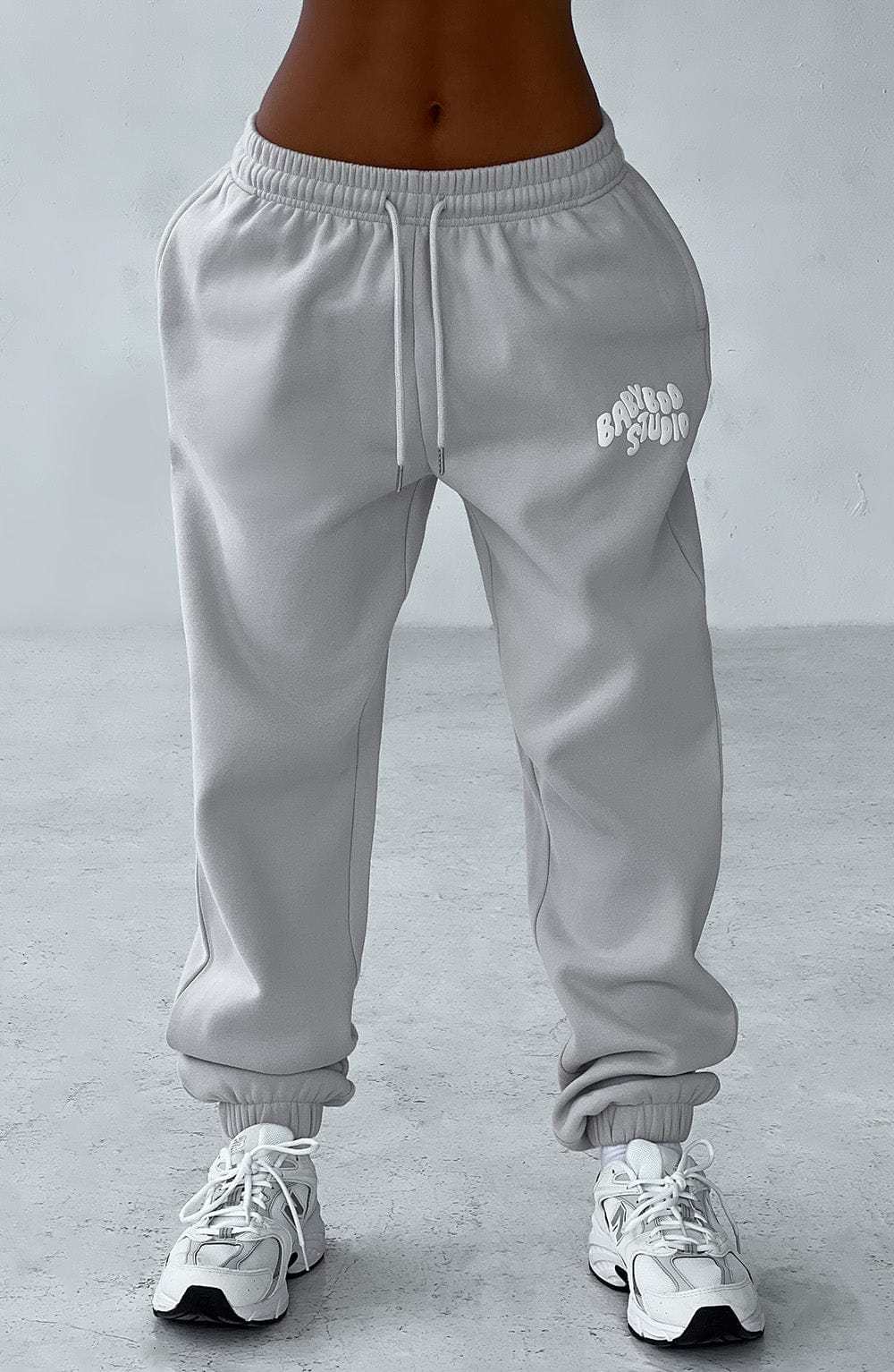Studio Sweatpants - Light Grey/White-My Top Dress.All Rights Reserved