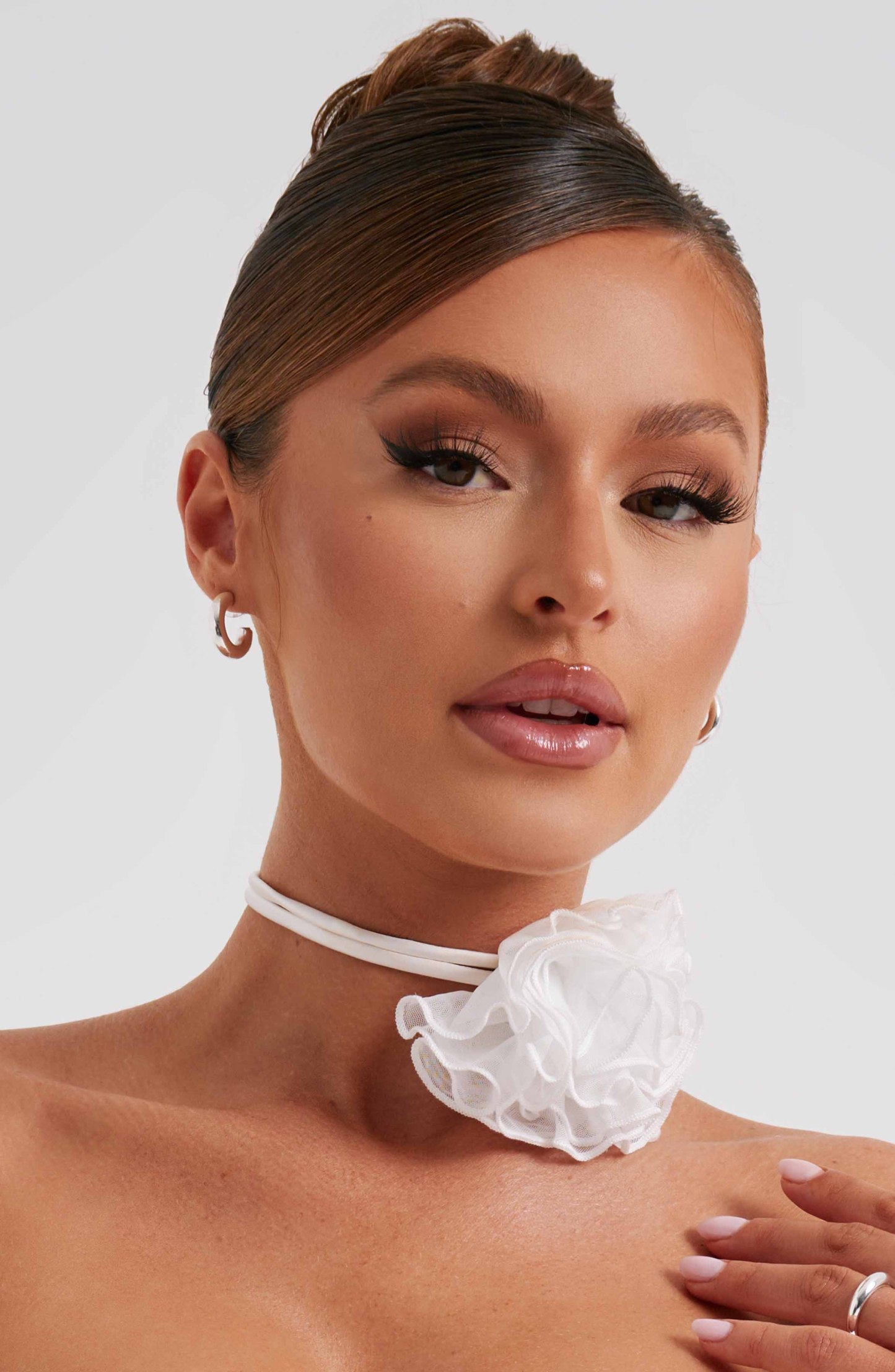 Tilli Floral Neck Tie - Ivory-My Top Dress.All Rights Reserved