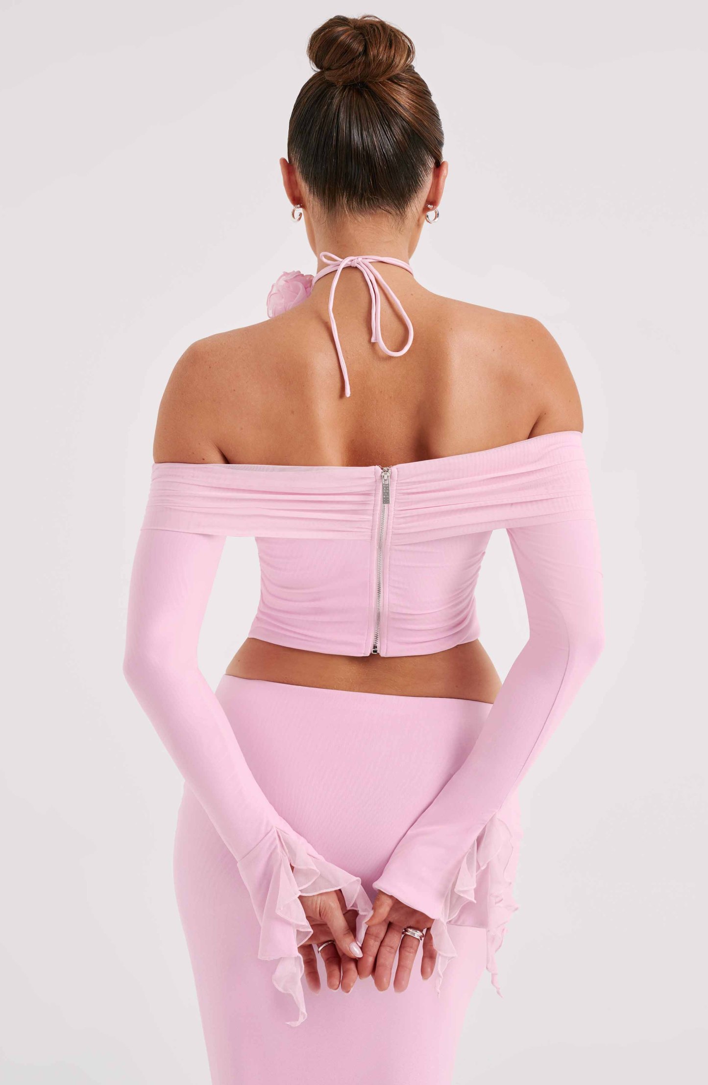 Tilli Floral Neck Tie - Pink-My Top Dress.All Rights Reserved