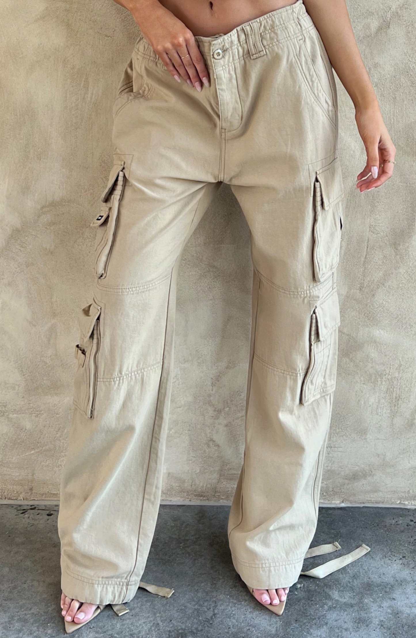 Tinashe Cargo Pants - Sand-My Top Dress.All Rights Reserved