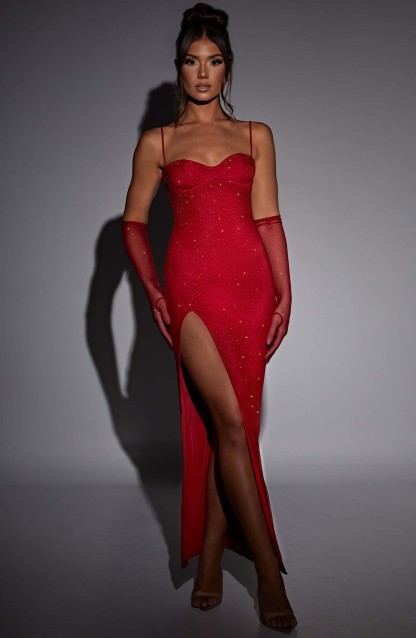 Trixie Maxi Dress - Red Sparkle-My Top Dress.All Rights Reserved