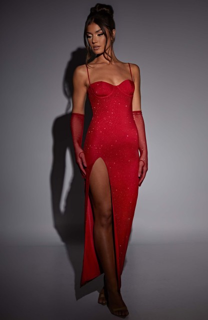 Trixie Maxi Dress - Red Sparkle-My Top Dress.All Rights Reserved
