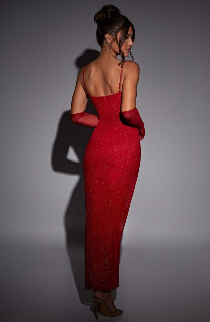 Trixie Maxi Dress - Red Sparkle-My Top Dress.All Rights Reserved