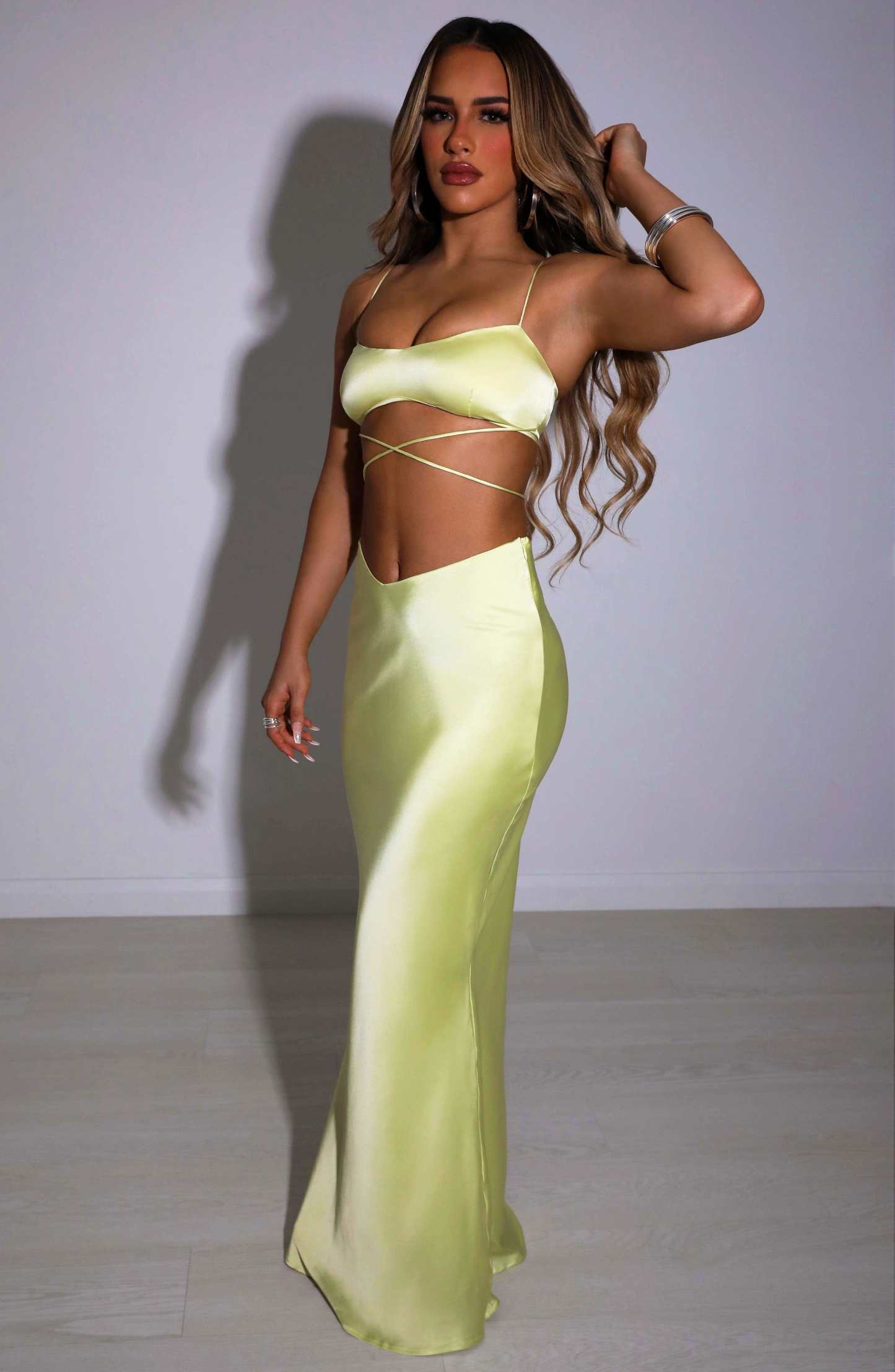 Valeria Maxi Skirt - Lime-My Top Dress.All Rights Reserved