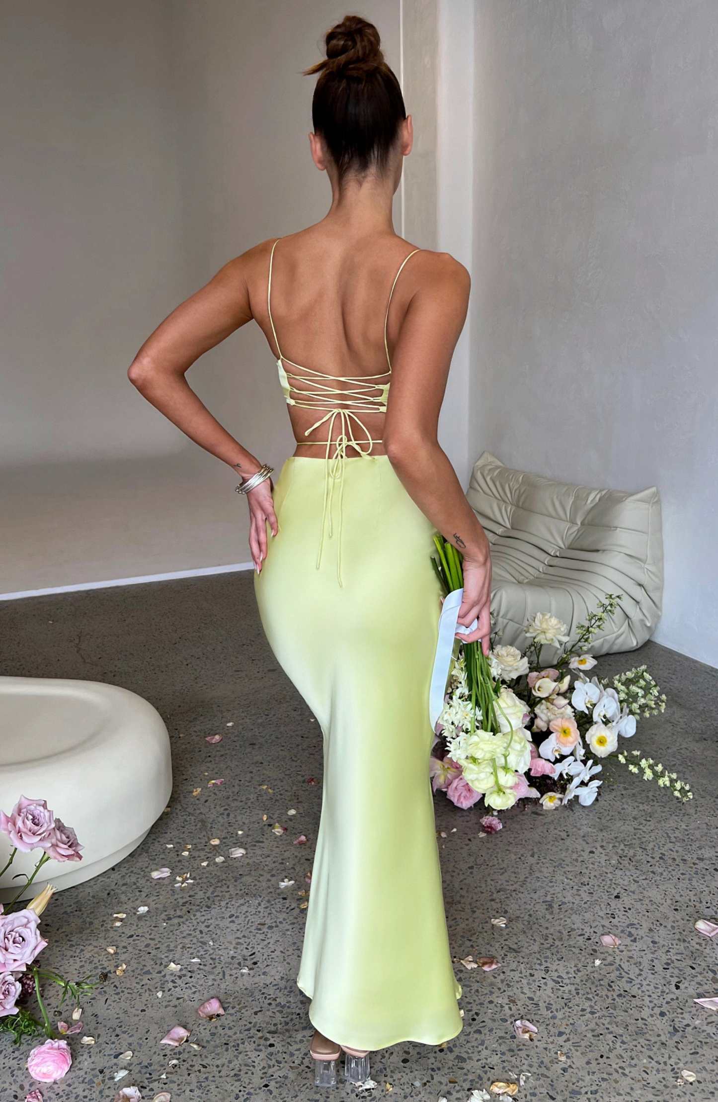 Valeria Maxi Skirt - Lime-My Top Dress.All Rights Reserved