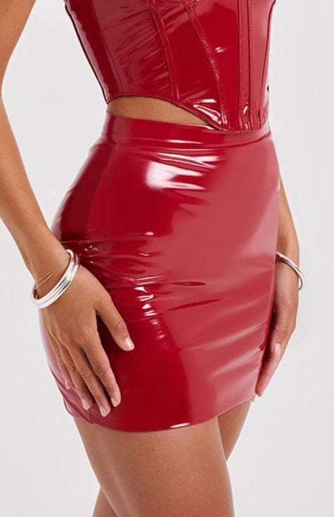 Violet Mini Skirt - Red-My Top Dress.All Rights Reserved