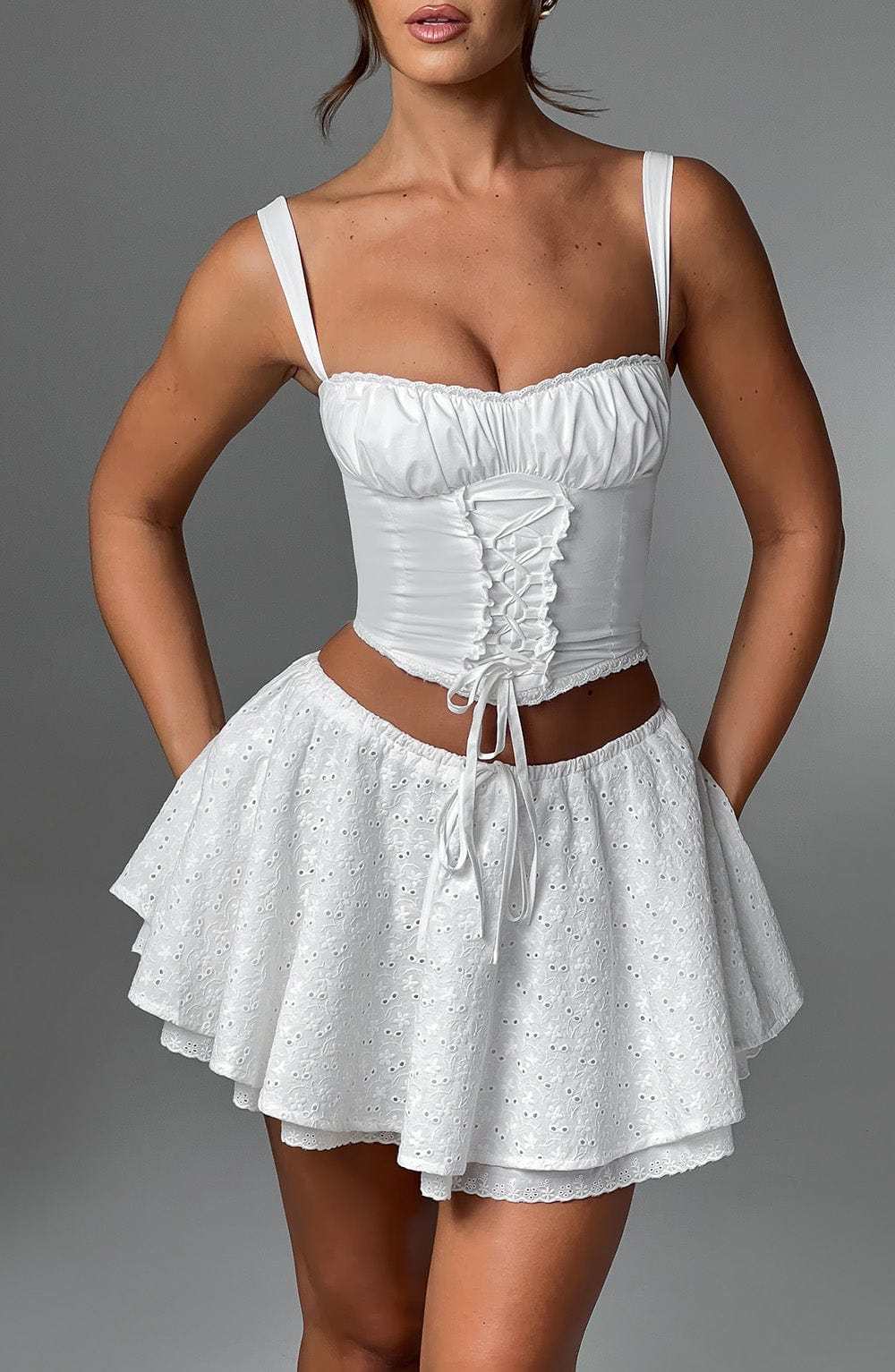 Winnie Mini Skirt - Ivory-My Top Dress.All Rights Reserved