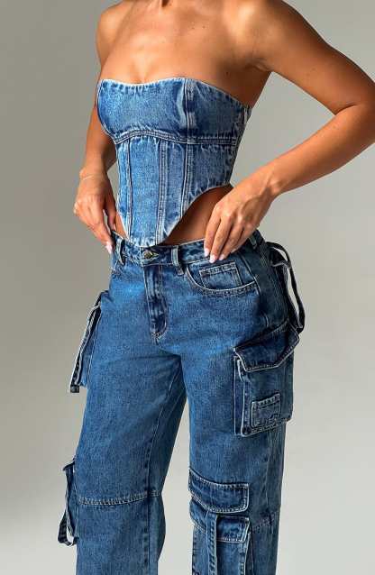 Yasie Corset - Dark Wash-My Top Dress.All Rights Reserved