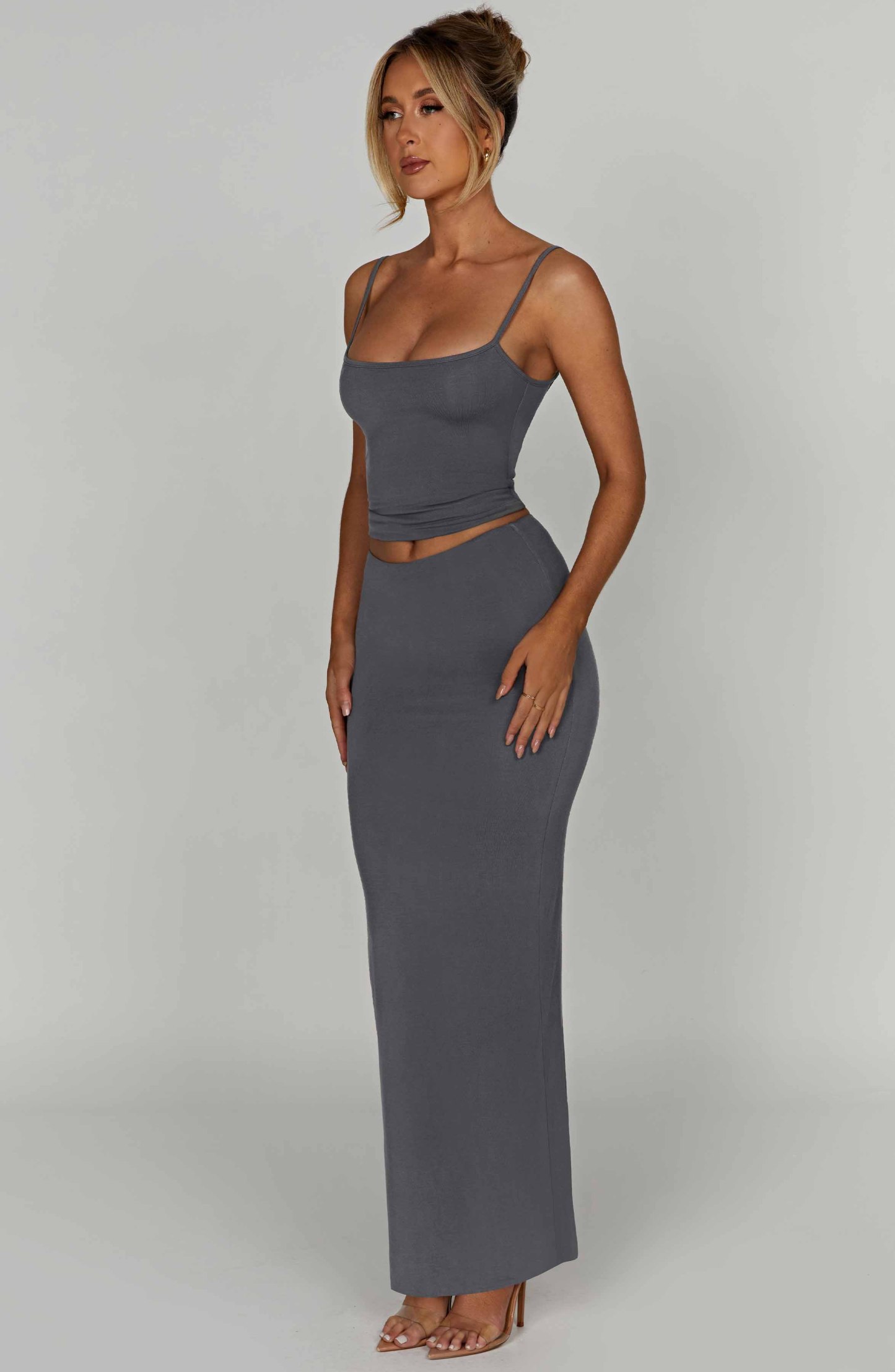 Yazmin Maxi Skirt - Charcoal-My Top Dress.All Rights Reserved