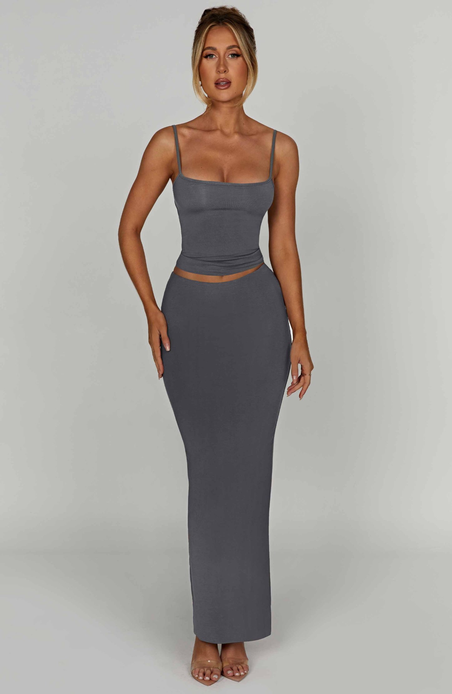 Yazmin Maxi Skirt - Charcoal-My Top Dress.All Rights Reserved