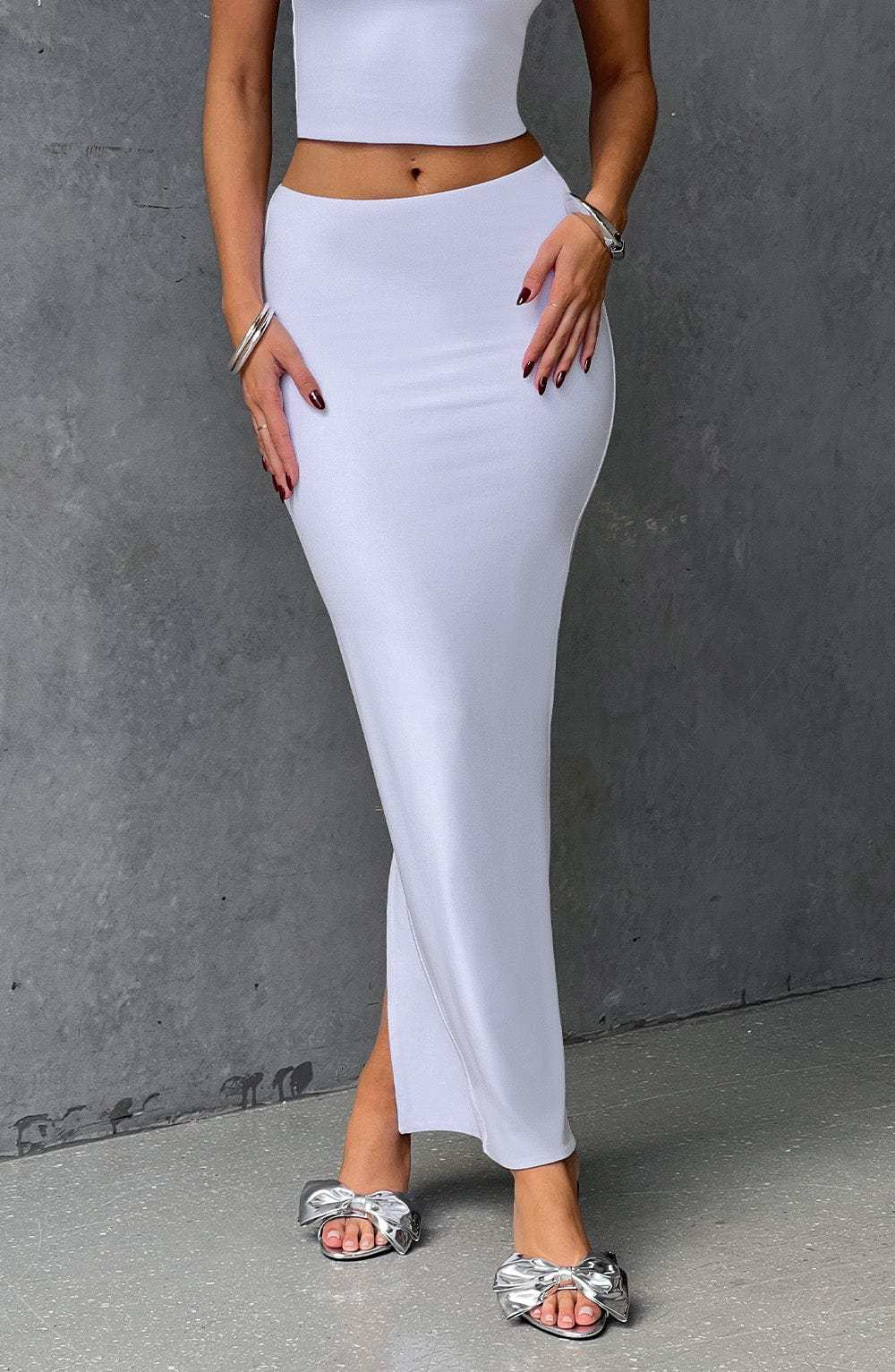 Yazmin Maxi Skirt - White-My Top Dress.All Rights Reserved