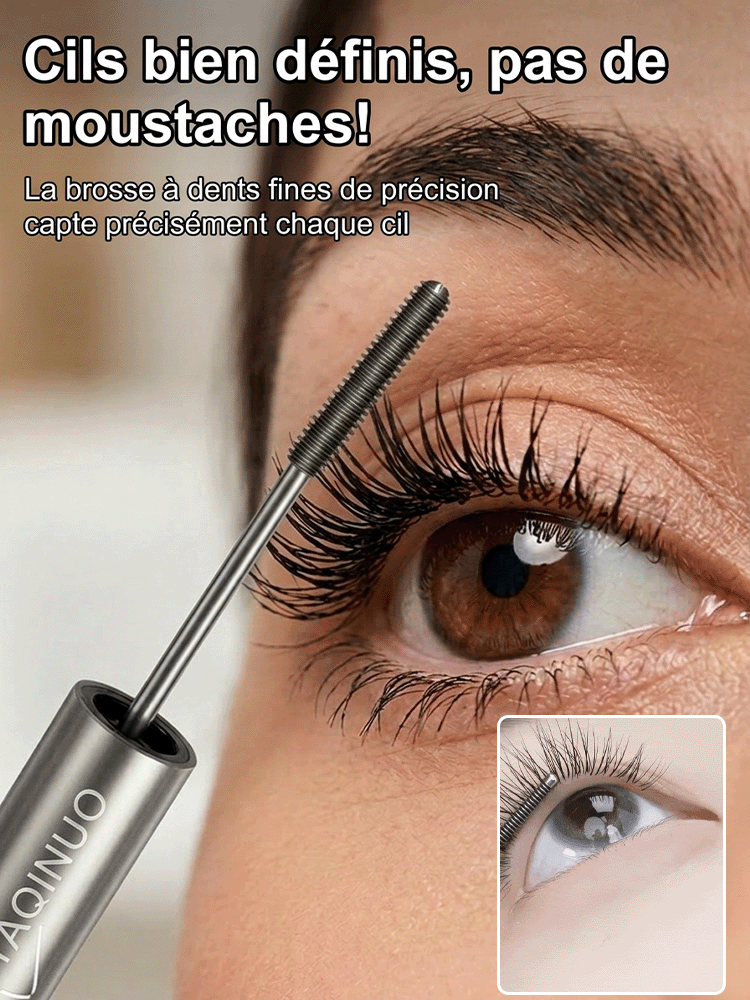 Mascara waterproof volume naturel et cils séparés! Spécial cils courts: brosse rotative 360° pour un regard intense.