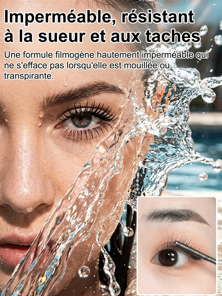 Mascara waterproof volume naturel et cils séparés! Spécial cils courts: brosse rotative 360° pour un regard intense.