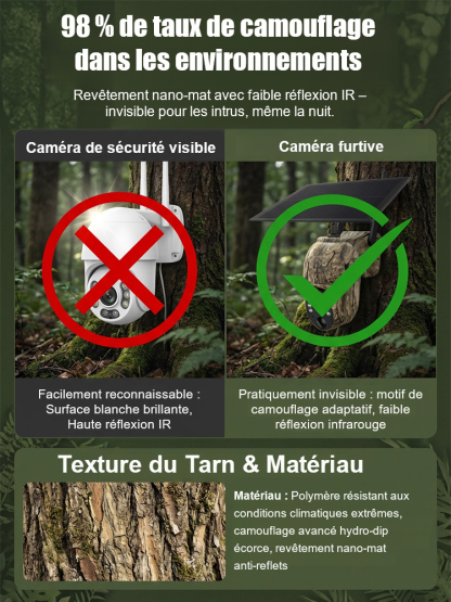 Caméra de surveillance à dôme motorisé solaire