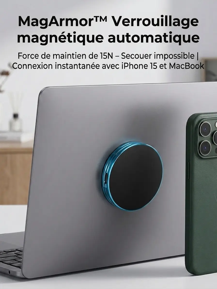 Disque SSD externe portable USB-C avec aimant, anti-perte