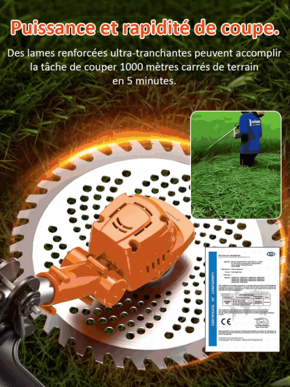 【Facilement un millier d'acres par jour】Tondeuse portative au lithium