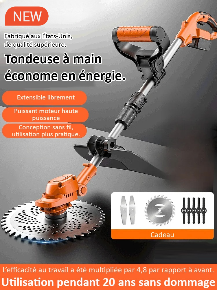 【Facilement un millier d'acres par jour】Tondeuse portative au lithium