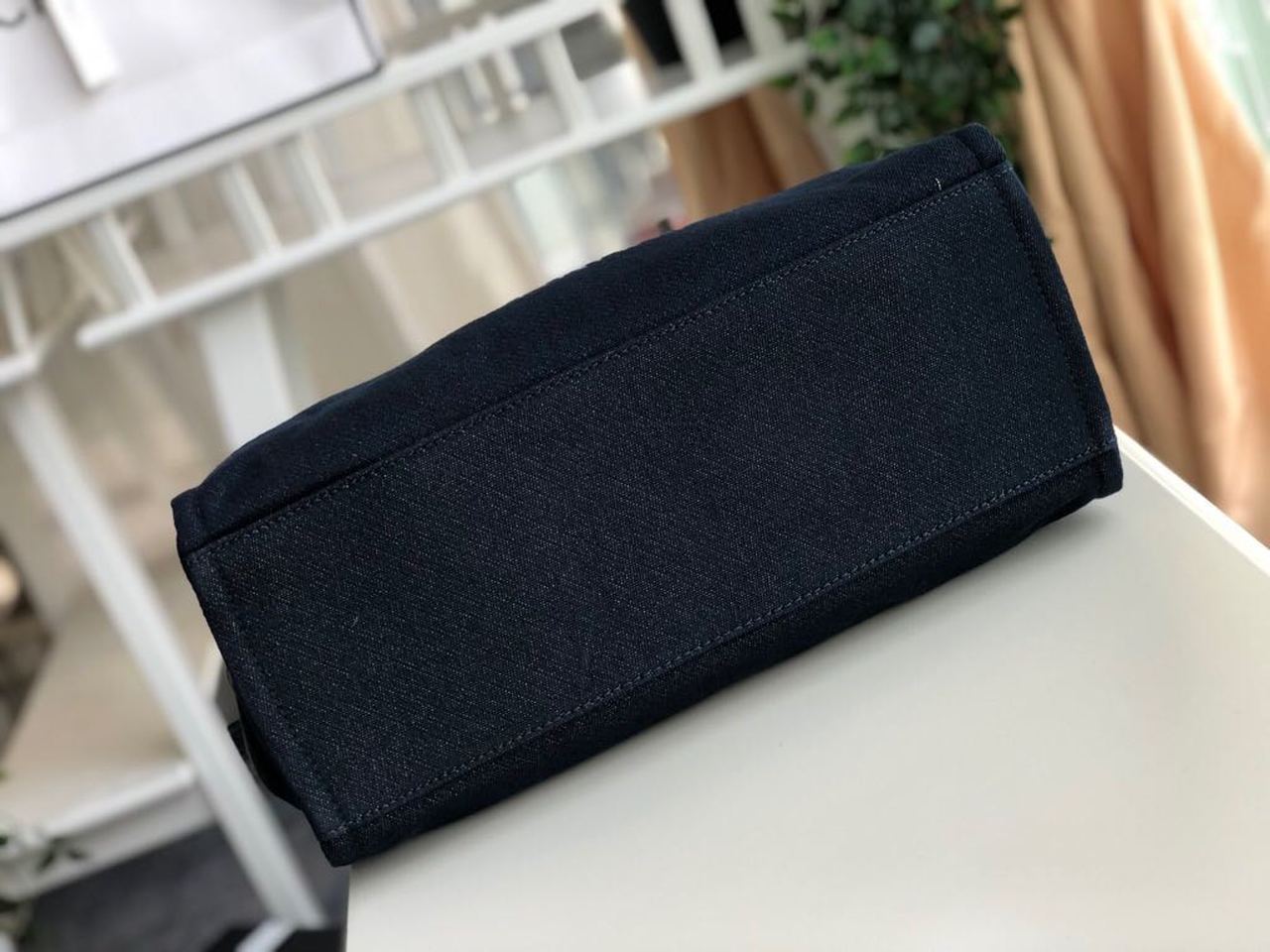 Chanel Deauville Tote Canvas Bag Dark Blue For Women 14.9in/38cm