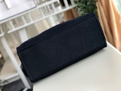 Chanel Deauville Tote Canvas Bag Dark Blue For Women 14.9in/38cm