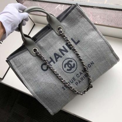 ChanelSmall Shopping Bag Silver Hardware Grey For Women, Women&#8217;s Handbags, Shoulder Bags 15.2in/39cm AS3257