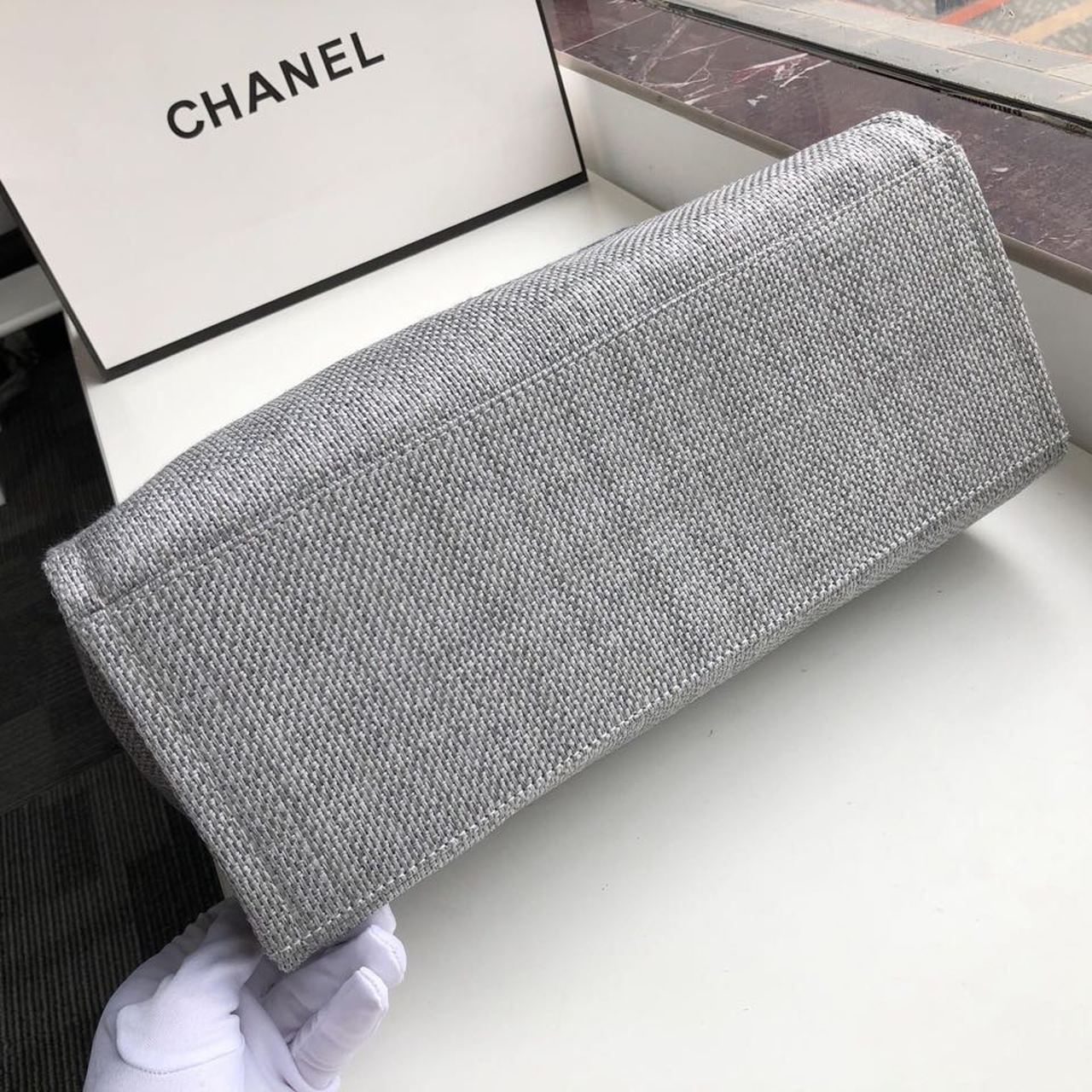 ChanelSmall Shopping Bag Silver Hardware Grey For Women, Women&#8217;s Handbags, Shoulder Bags 15.2in/39cm AS3257