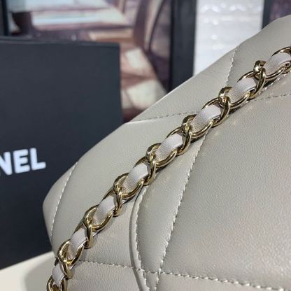 ChanelTrendy ChanelMaxi Top Handle Bag Grey For Women 9.8in/25cm