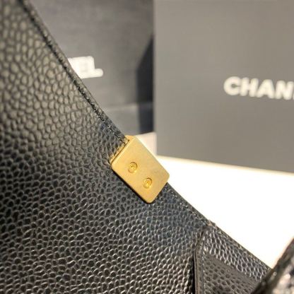 CHL Boy Handbag Gold Toned Hardware Black For Women, Women&#8217;s Bags, Shoulder And Crossbody Bags 9.8in/25cm A67086