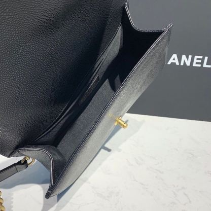 CHL Boy Handbag Gold Toned Hardware Black For Women, Women&#8217;s Bags, Shoulder And Crossbody Bags 9.8in/25cm A67086