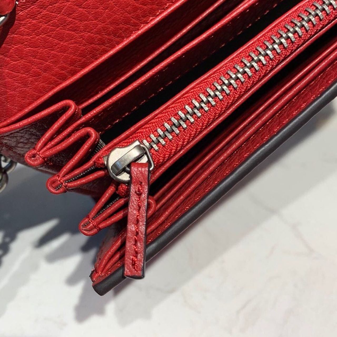 gg Dionysus Mini Chain Bag Hibiscus Red Metal-Free Tanned For Women 8in/20cm 401231 CAOGX 8990