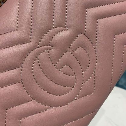 gg Marmont Matelassé Mini Bag Dusty Pink Matelassé For Women 8in/20cm gg 474575