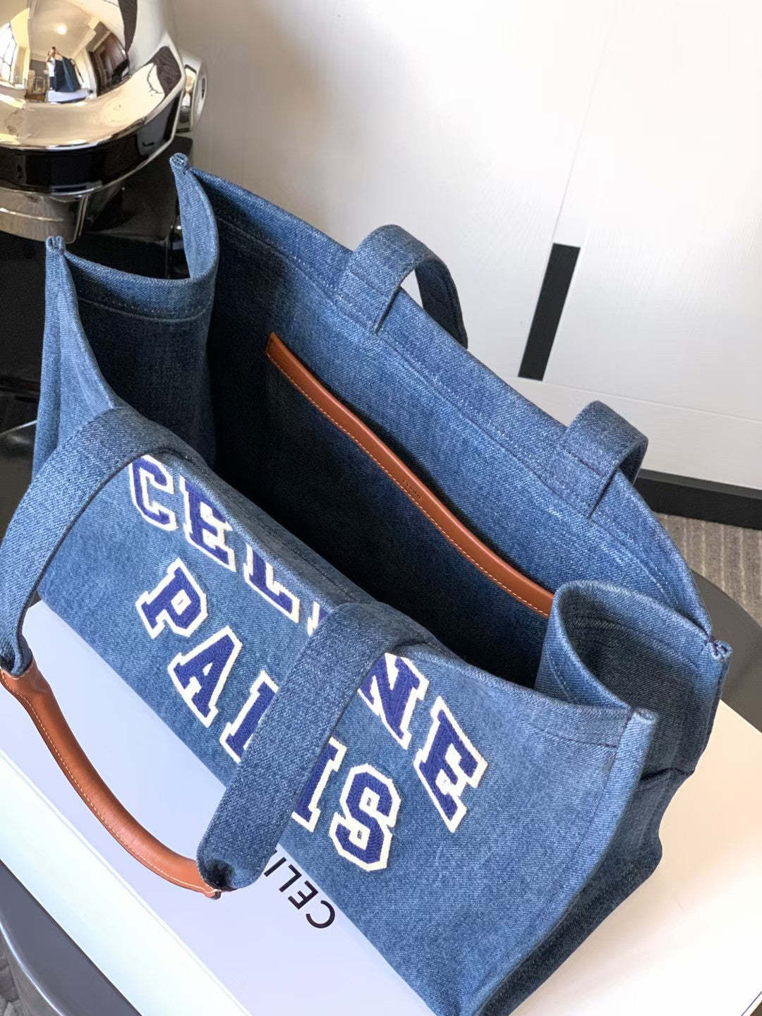 CE Medium Denim Tote For Women 16in/41cm 