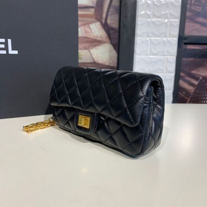 ChanelReissue 2.55 Waist Belt Bag Black For Women, Women’s Bags, Shoulder And Crossbody Bags 6.7in/17cm