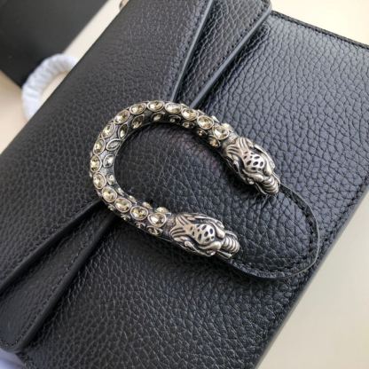 gg Dionysus Mini Bag Black Metal-Free Tanned For Women 7.5in/20cm gg 421970 CAOGN 8176