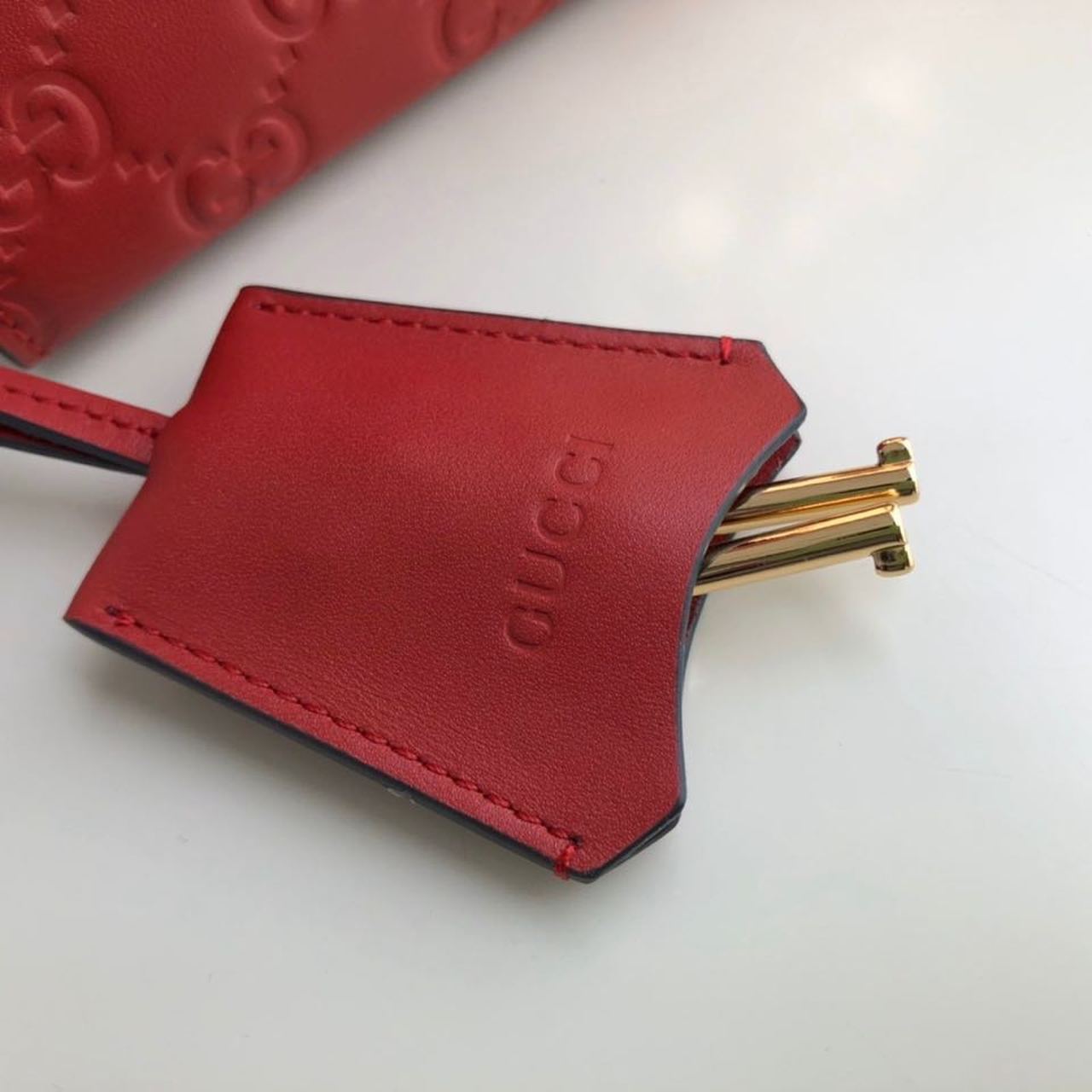 gg Padlock Small gg Signature Shoulder Bag Red ggssima For Women 7.9in/20cm gg 409487