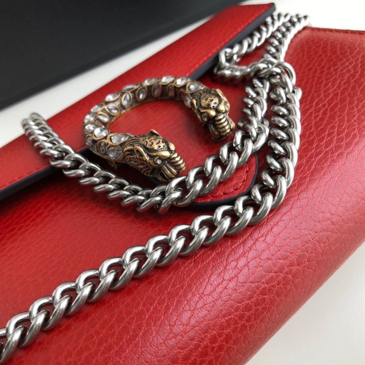gg Dionysus Mini Chain Bag Hibiscus Red Metal-Free Tanned For Women 8in/20cm gg 401231 CAOGX 8990