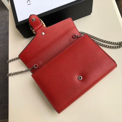 gg Dionysus Mini Chain Bag Hibiscus Red Metal-Free Tanned For Women 8in/20cm gg 401231 CAOGX 8990