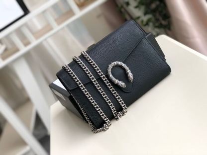 gg Dionysus Mini Chain Bag Black Metal-Free Tanned For Women 8in/20cm gg 401231 CAOGN 8176