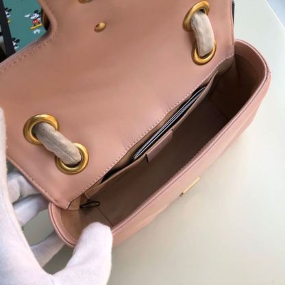 gg Marmont Matelassé Mini Bag  Dust Pink Matelassé Chevron  For Women 8.5in/22cm gg