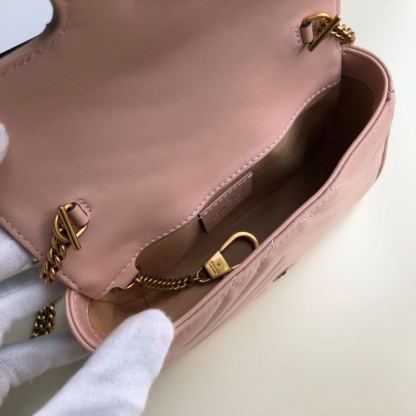 gg Marmont Matelassé Super Mini Bag Dusty Pink Chevron For Women 6.2in/16.5cm gg 476433 DTDCT 5729
