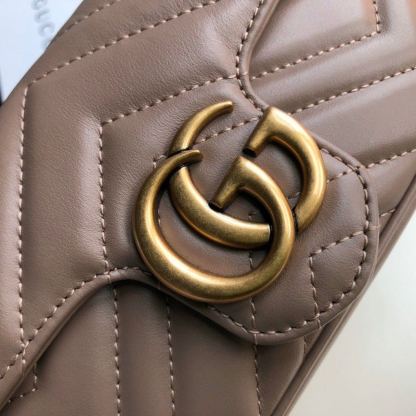 gg Marmont Matelassé Super Mini Bag Beige Matelassé Chevron For Women 6.2in/16.5cm gg