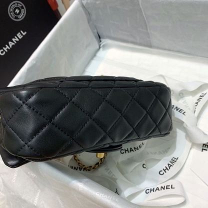 ChanelFlap Bag With ChanelBall On Strap Black For Women, Women&#8217;s Handbags, Shoulder And Crossbody Bags 7.8in/20cm AS1787