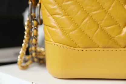 CHL Chevron Gabrielle Hobo Bag 20cm Aged Calfskin Leather Spring/Summer Act 1 Collection, Yellow