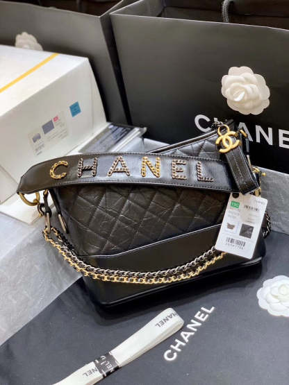 ChanelGabrielle Hobo Bag Black For Women 9.8in/25cm AS1582