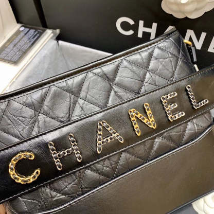 ChanelGabrielle Hobo Bag Black For Women 9.8in/25cm AS1582