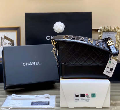 ChanelGabrielle Hobo Bag Black For Women 9.8in/25cm AS1582