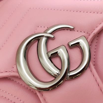 gg Marmont Small Matelassé Shoulder Bag Dusty Pink Matelassé Chevron For Women 10in/26cm gg ‎443497 DTDIT 5729